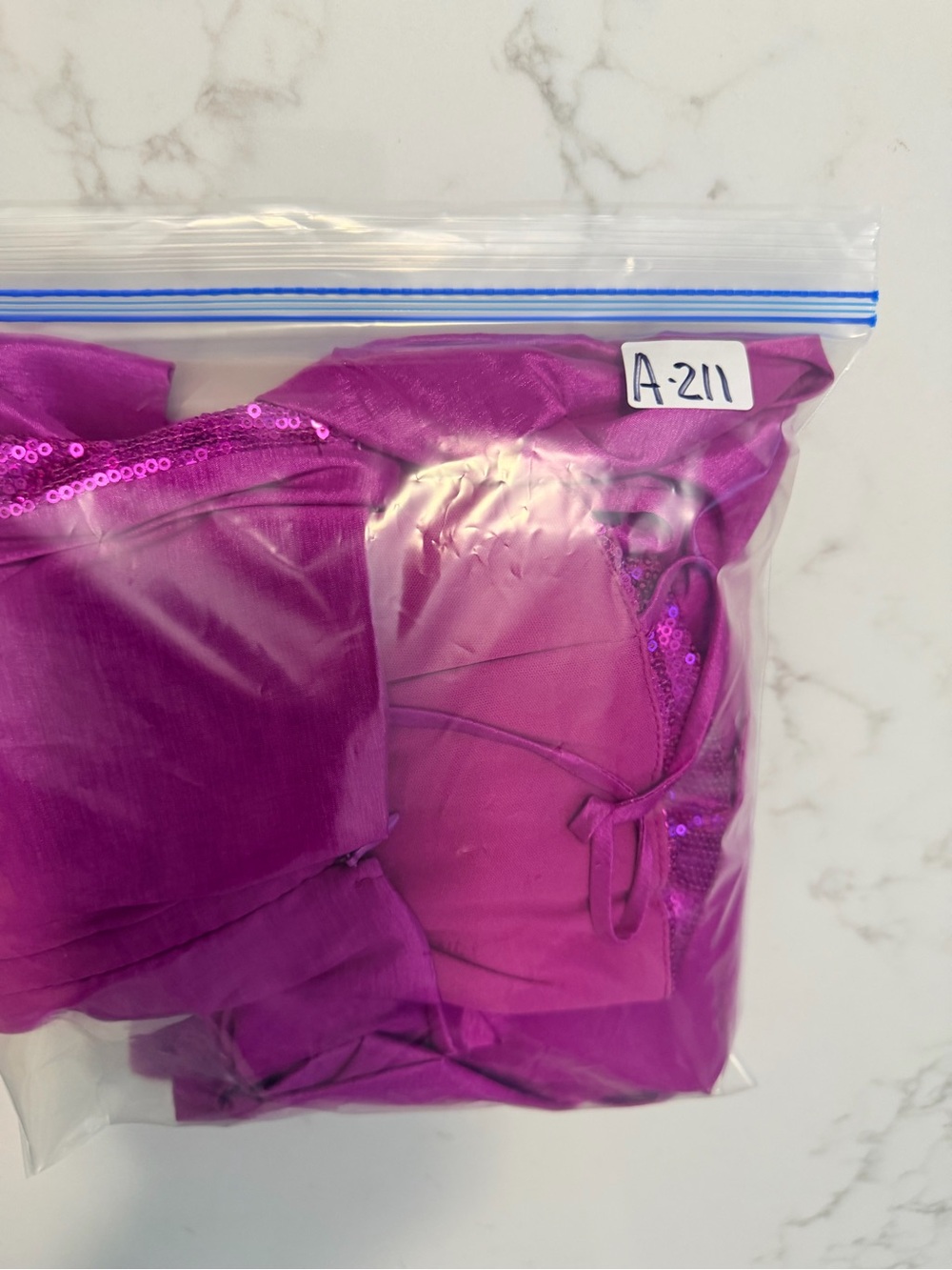 Grace in LA Fuchsia Sequin Bodice Bubble Dress with Bow - Picture 12 of 12